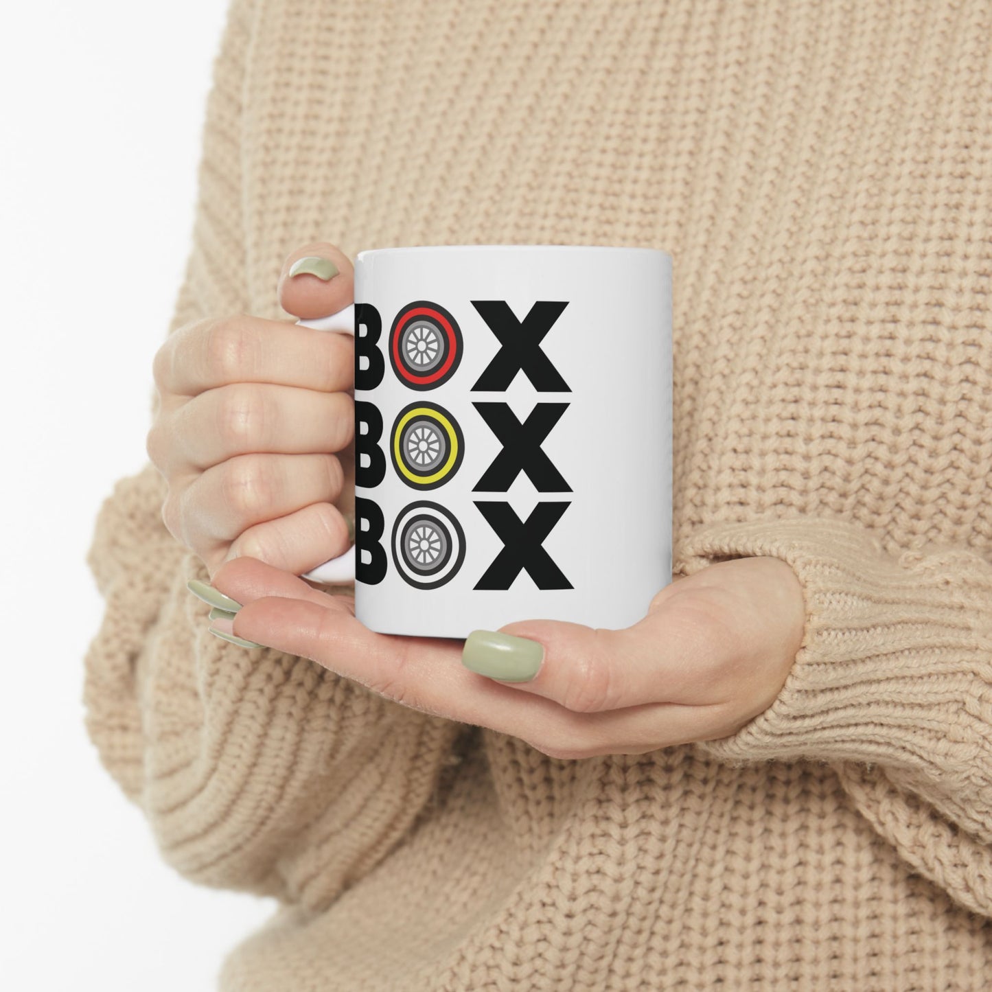 BOX BOX BOX – Formula 1 Mug (Tyre Compound Edition)