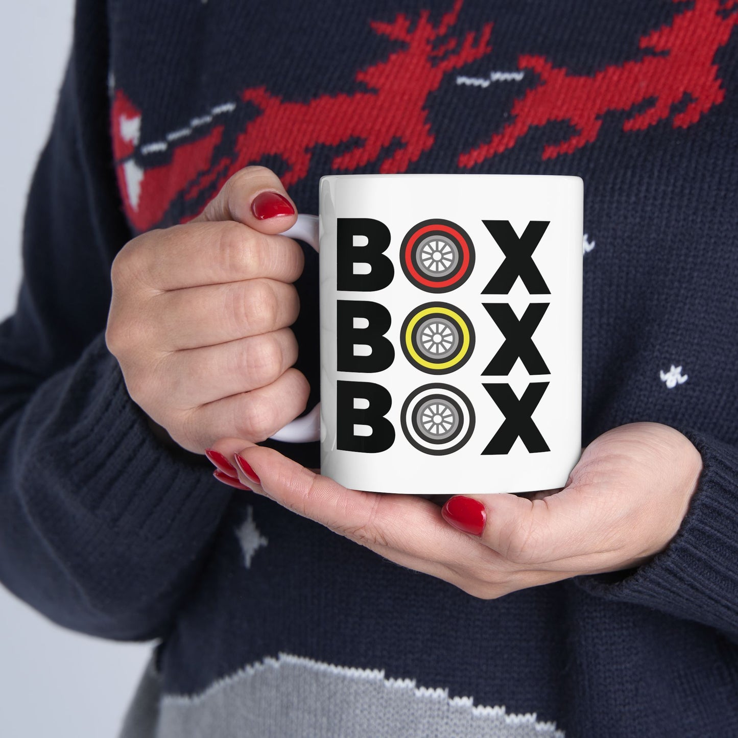 BOX BOX BOX – Formula 1 Mug (Tyre Compound Edition)
